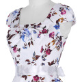 Grace Karin retro Vintage Cap Sleeve quadrado pescoço vestidos de algodão de verão CL4598-7